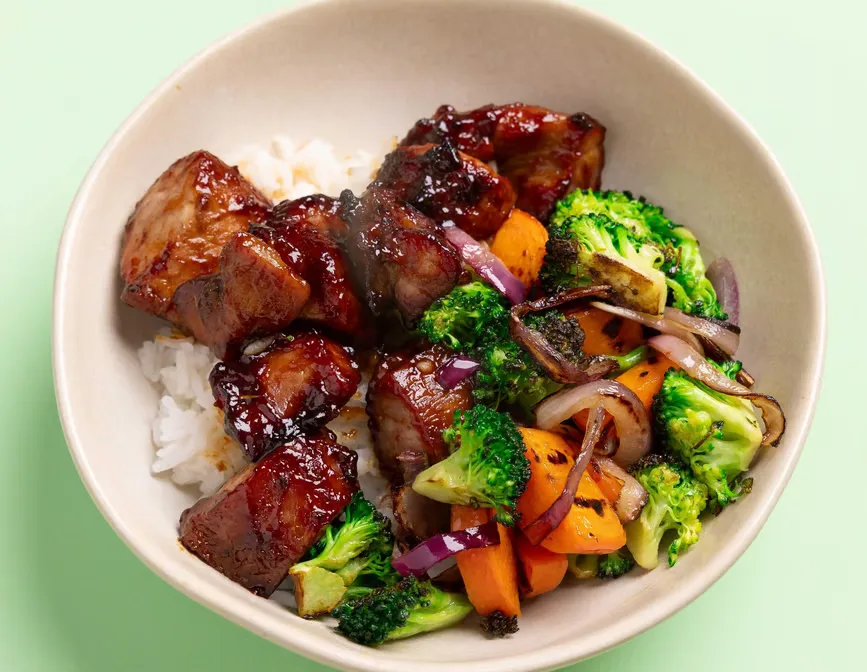 Broccoli BBQ Pork served at Hop Tung