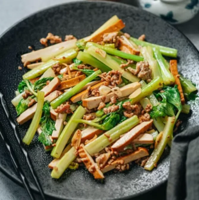 Celery Tofu served at Hop Tung