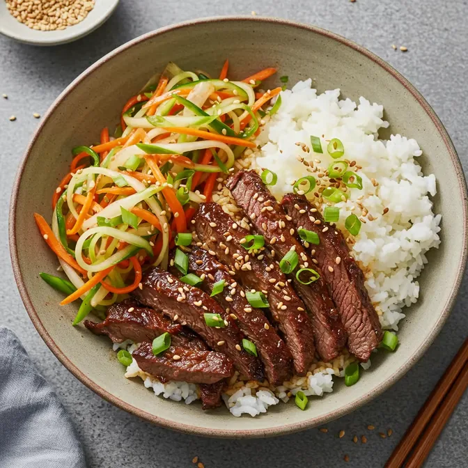Grilled Beef Rice Plate served at Hop Tung
