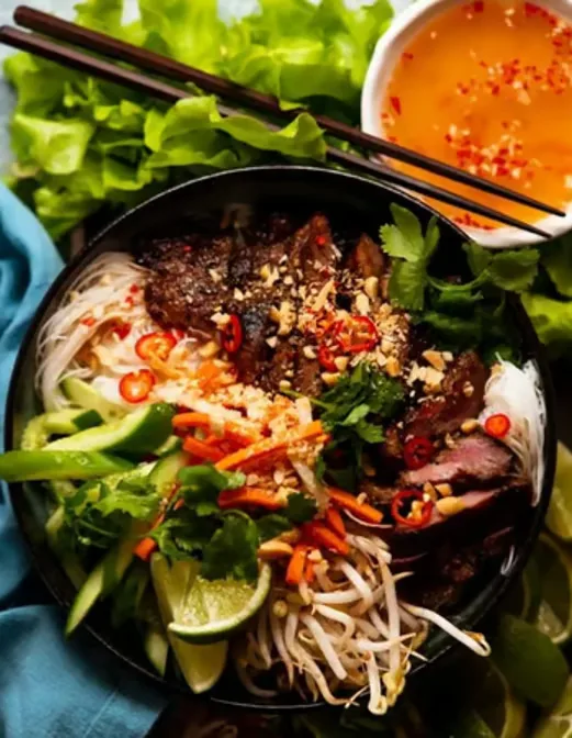 Grilled Pork Banh Hoi served at Hop Tung