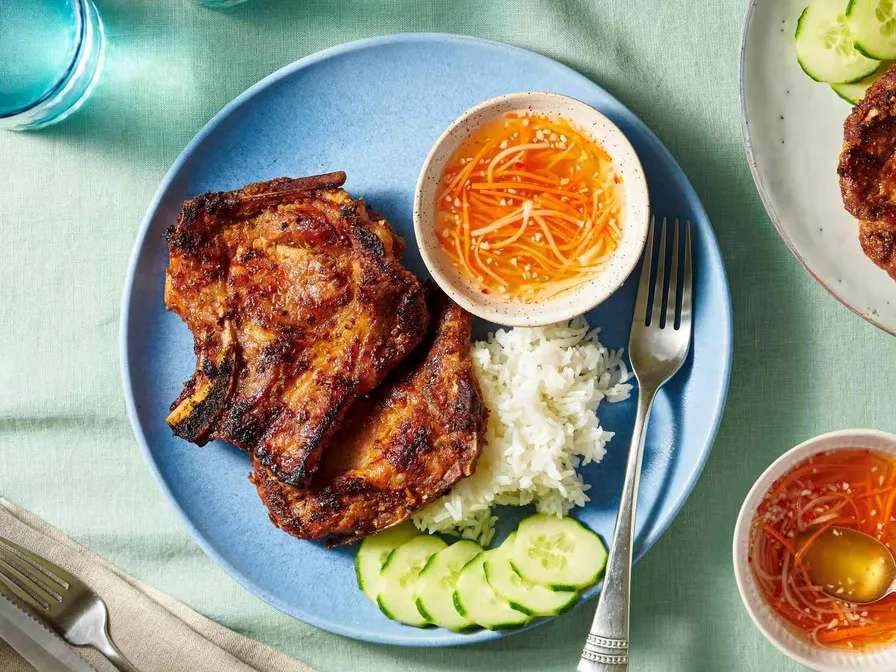 Grilled Pork Rice Plate served at Hop Tung
