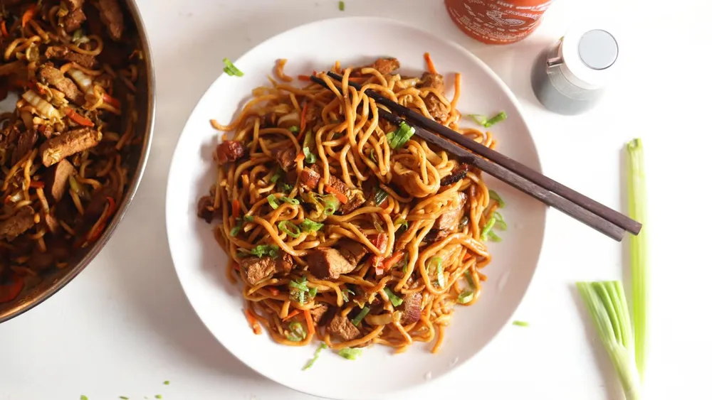 Lo Mein Pork served at Hop Tung