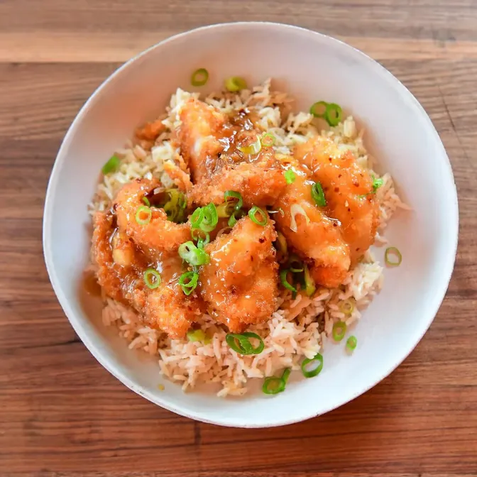 Orange Shrimp Special served at Hop Tung