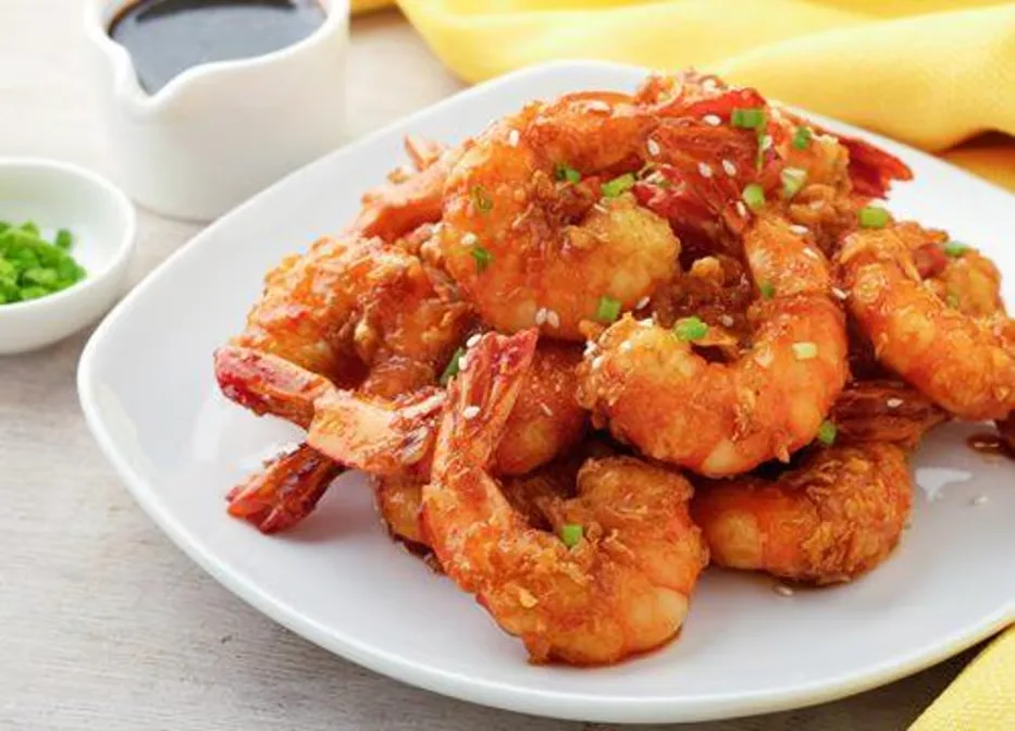 Orange Shrimp served at Hop Tung