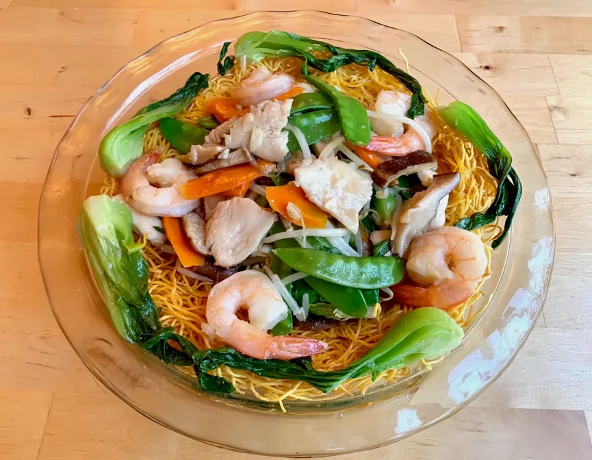 Pan Fried Noodles Seafood served at Hop Tung
