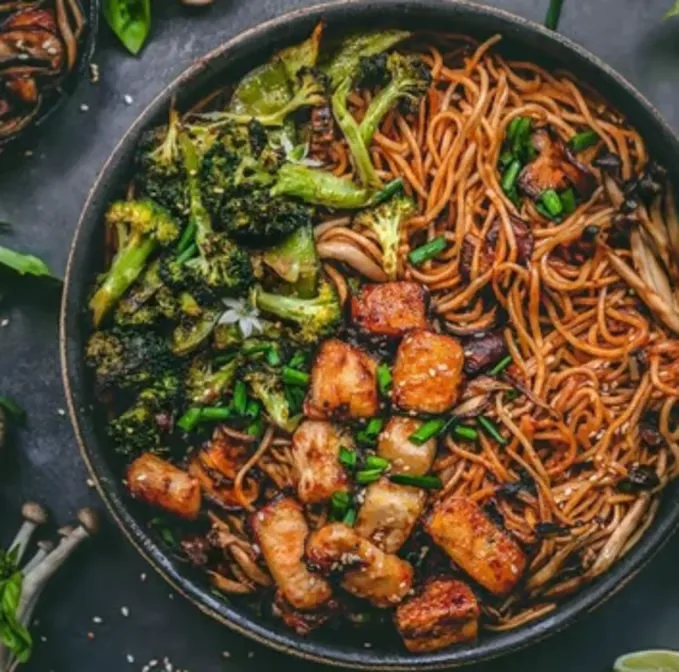 Pan Fried Noodles Veg & Tofu served at Hop Tung