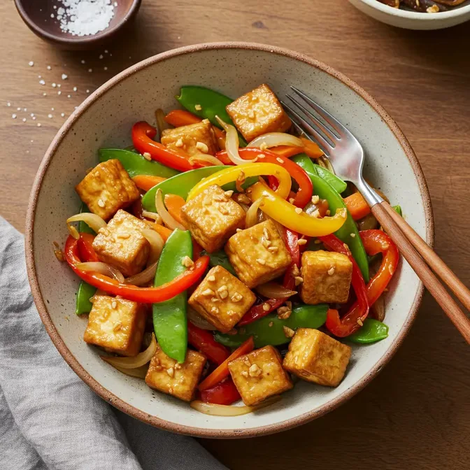 Sautéed Mixed Veg w Tofu served at Hop Tung