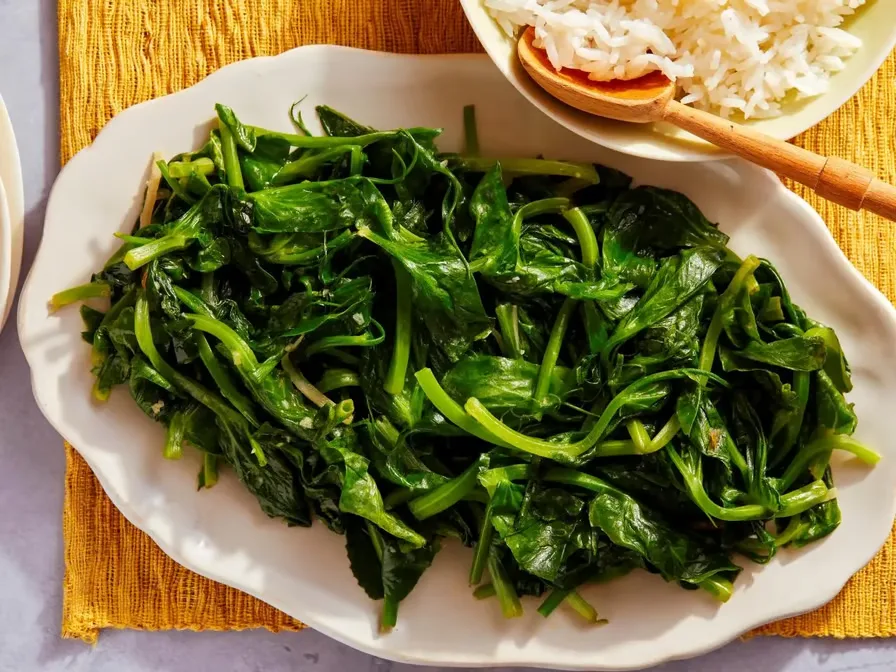 Sautéed Snow Pea Leaves served at Hop Tung
