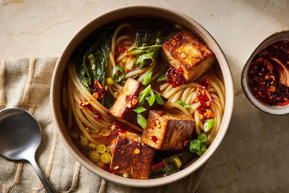 Sha Cha Tofu Rice Noodle Soup served at Hop Tung