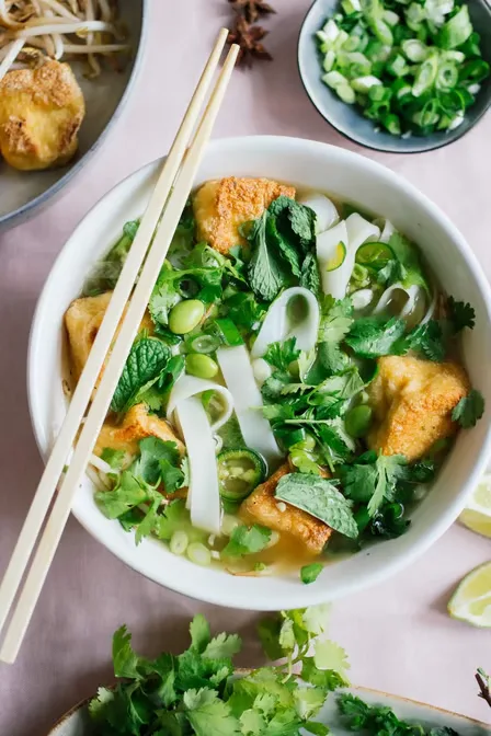 Vegetable Rice Noodle Soup served at Hop Tung